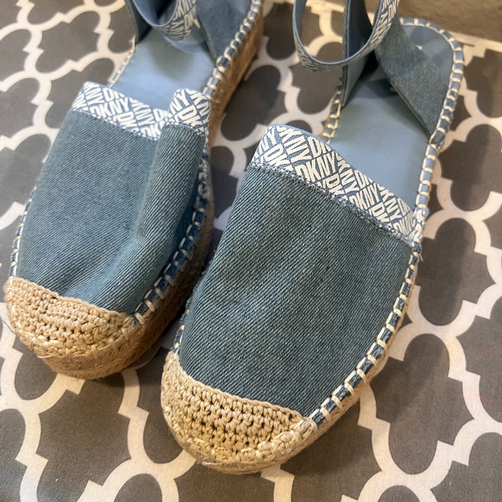 DKNY Denim Blue Espadrille Sandals